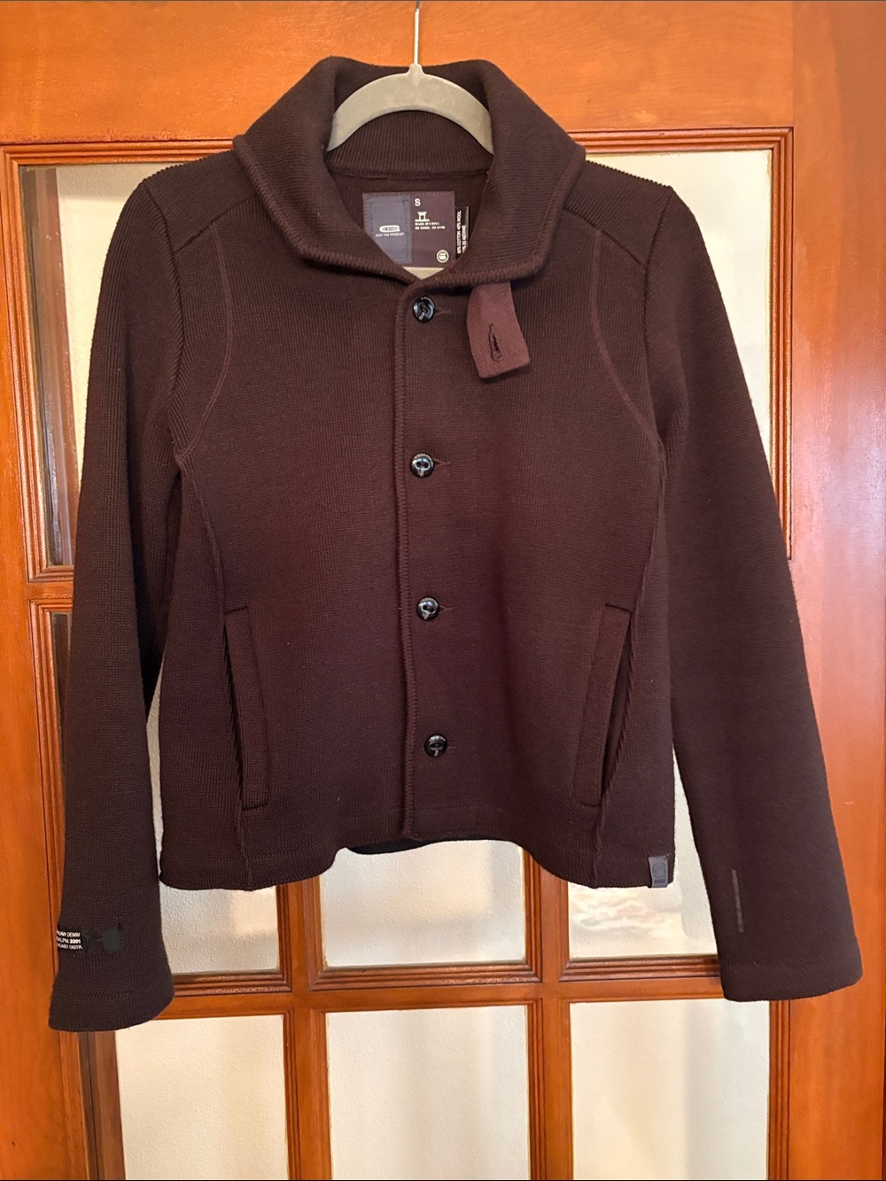 G-Star Raw Dark Brown Button-Front Knit Blazer Jacket